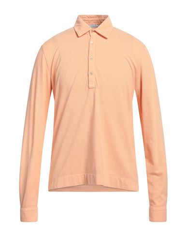 Boglioli Man Polo Shirt Apricot Size M Cotton In Orange