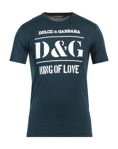 Dolce & Gabbana Blue Cotton T-shirt In Green