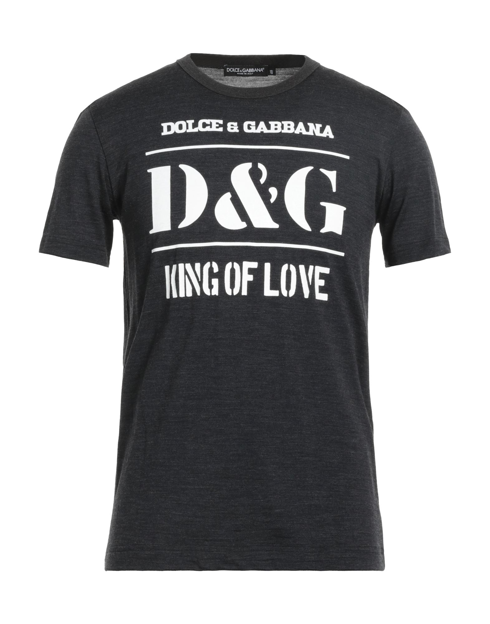 Dolce & Gabbana Man T-shirt Steel Grey Size 34 Wool, Cotton