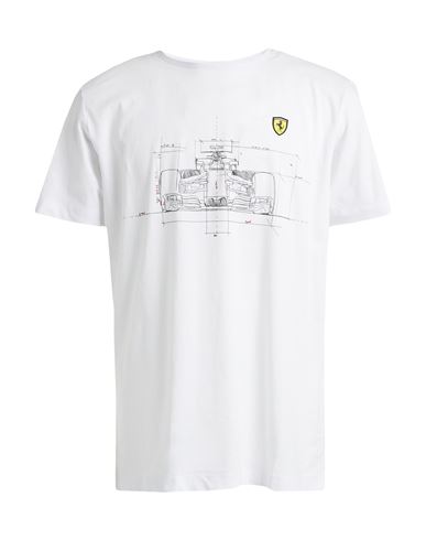 Scuderia Ferrari Man T-shirt White Size Xl Cotton