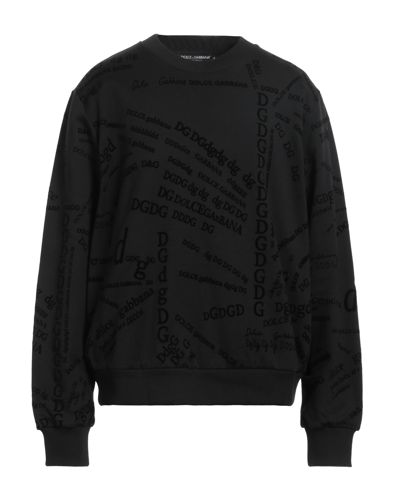 Dolce & Gabbana Man Sweatshirt Black Size 50 Cotton, Polyamide, Elastane In Black