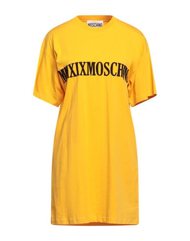 Shop Moschino Woman T-shirt Ocher Size 6 Cotton In Yellow