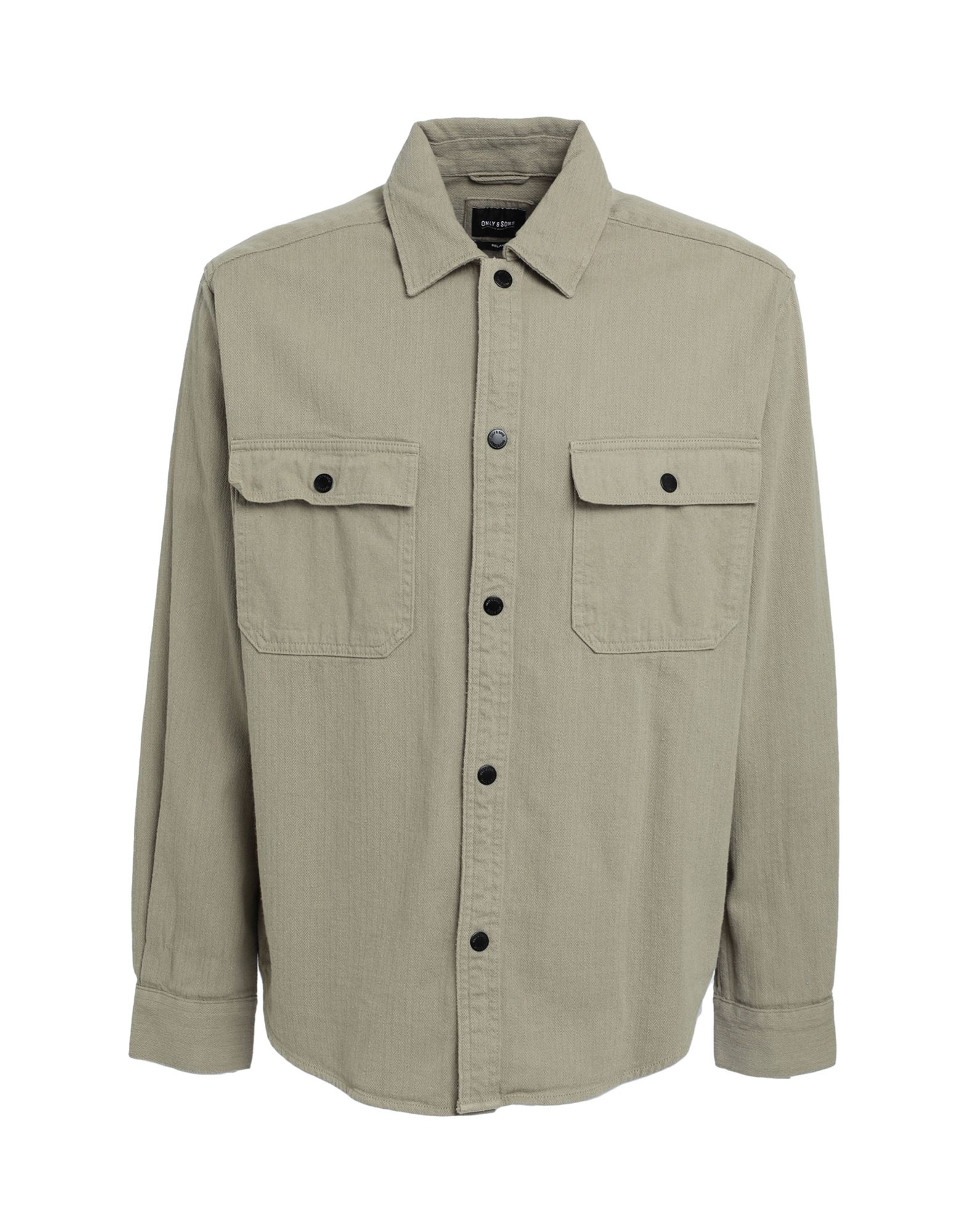 Only & Sons Man Shirt Sage Green Size Xs Cotton