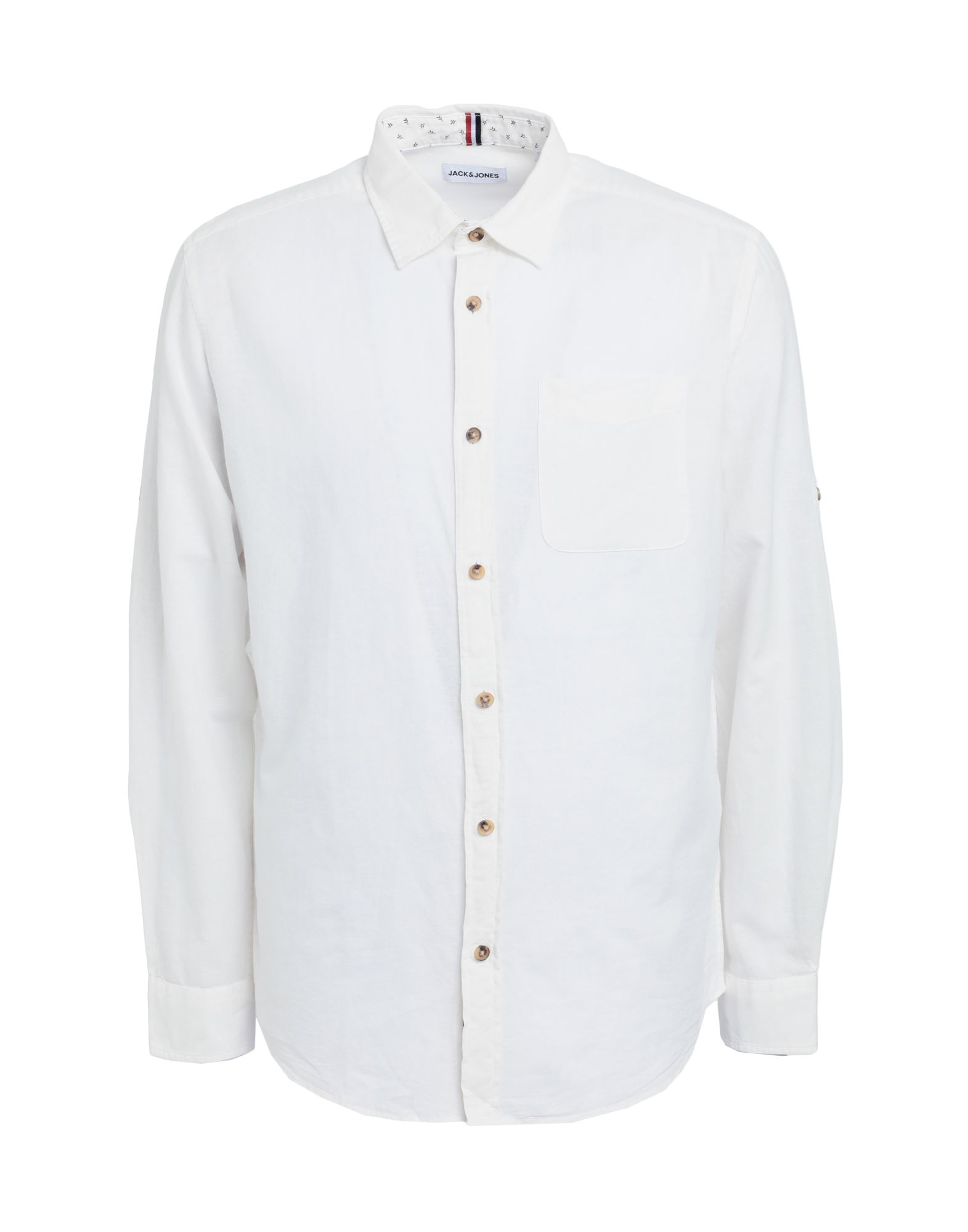 Jack & Jones Man Shirt White Size Xl Cotton, Linen
