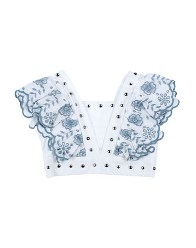 Monnalisa Babies'  Toddler Girl Top Pastel Blue Size 7 Cotton, Polyester