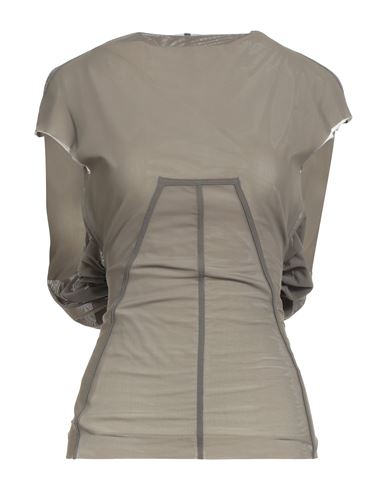 Rick Owens Woman T-shirt Lead Size 8 Polyamide, Elastane, Cotton In Grey