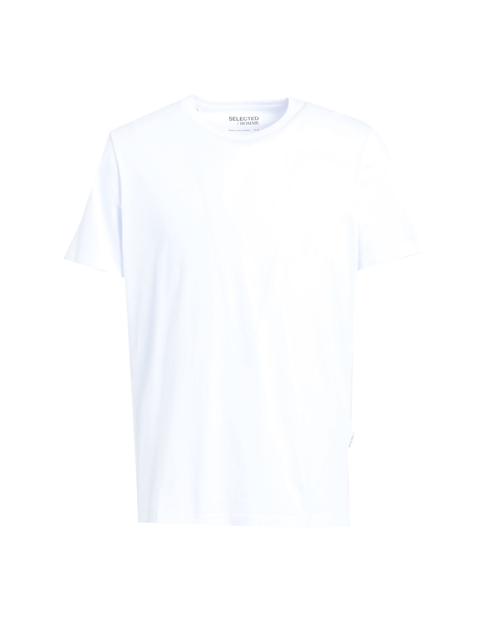 SELECTED HOMME SELECTED HOMME MAN T-SHIRT WHITE SIZE XL ORGANIC COTTON