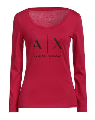 Armani Exchange Woman T-shirt Garnet Size L Cotton In Red