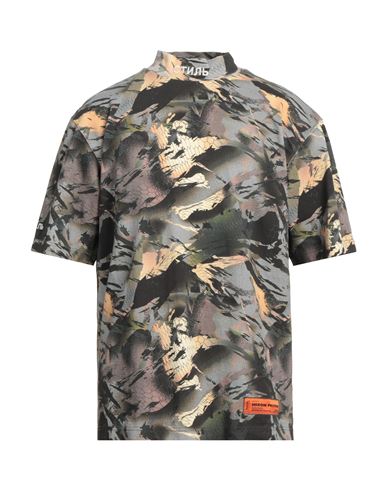 Shop Heron Preston Man T-shirt Steel Grey Size M Cotton, Polyester