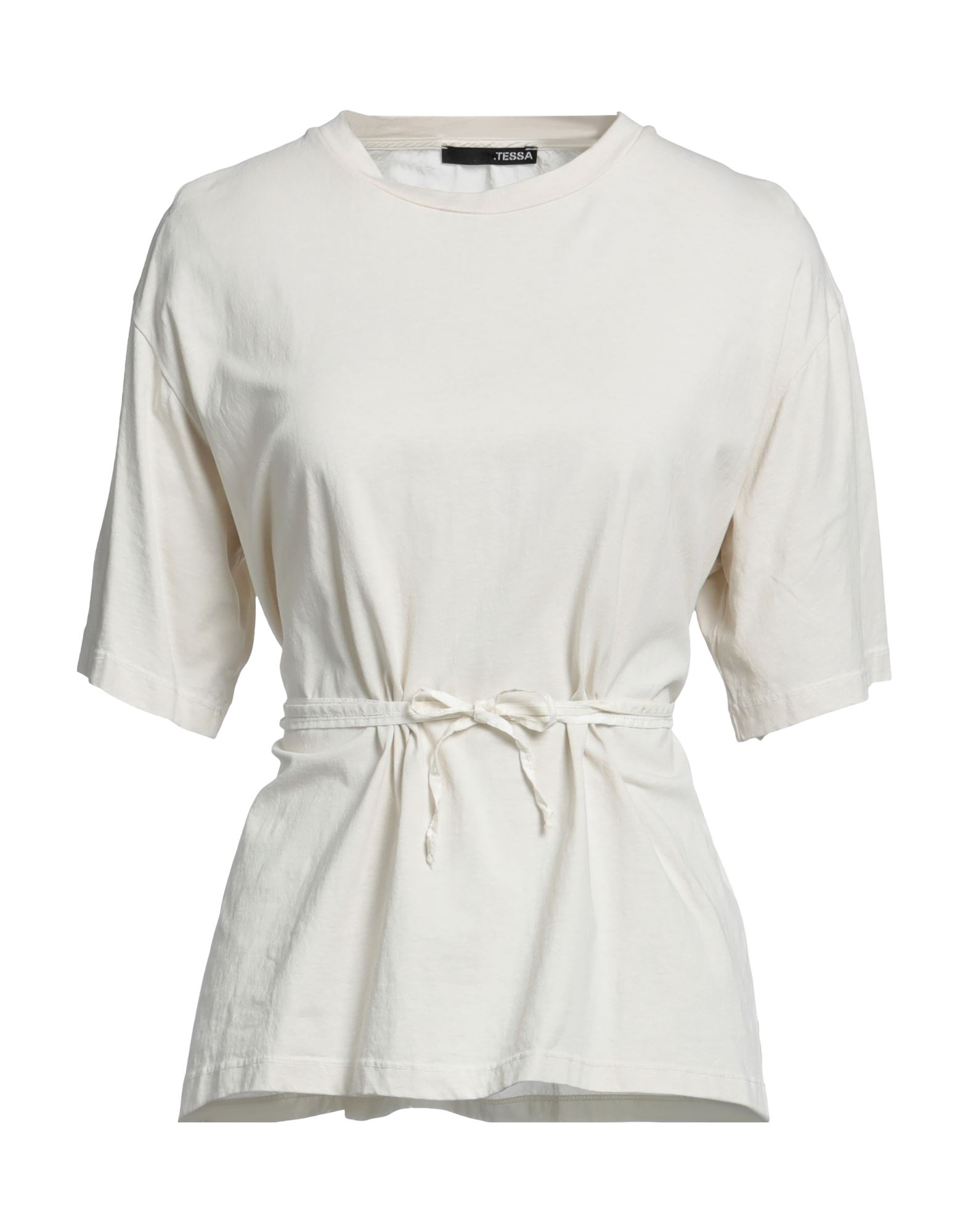 Shop Tessa . Woman T-shirt Off White Size S Cotton, Silk
