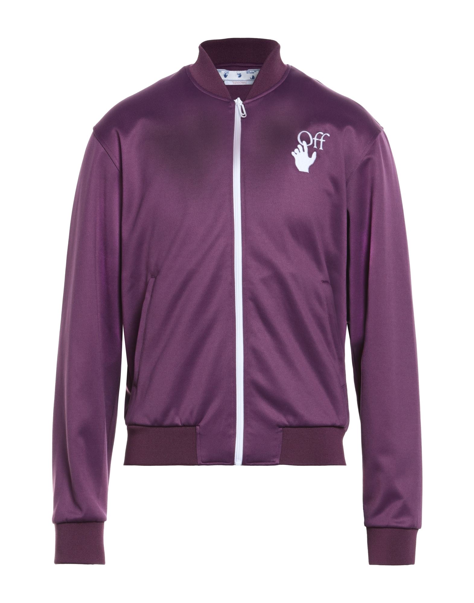 Off-white Man Sweatshirt Mauve Size Xs Polyamide, Cotton, Elastane In Purple