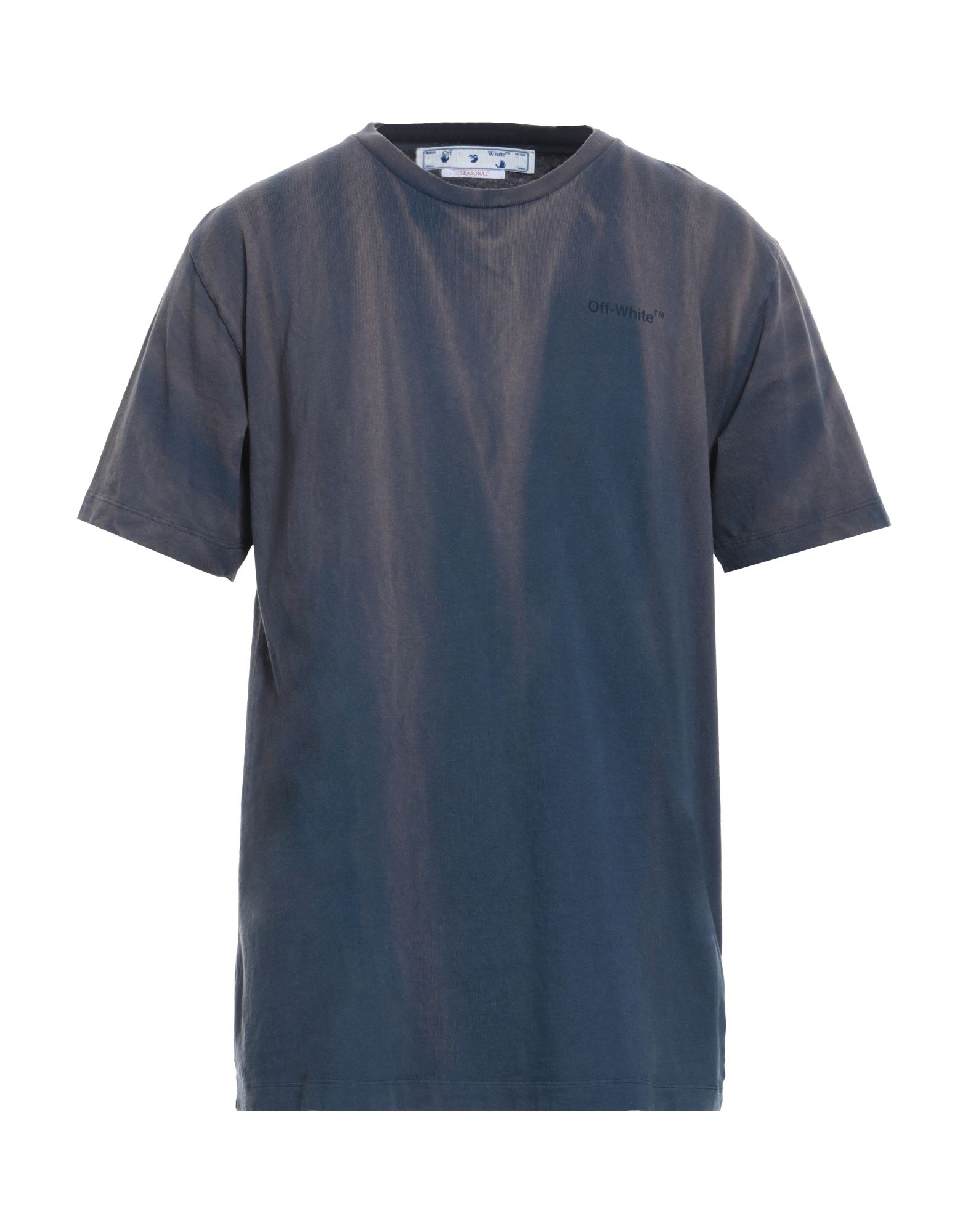 Off-white Man T-shirt Blue Size Xs Cotton