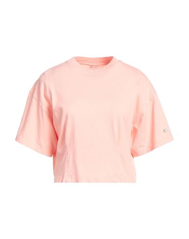 Champion Woman T-shirt Salmon Pink Size M Cotton