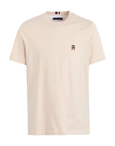 Tommy Hilfiger Man T-shirt Beige Size Xl Cotton