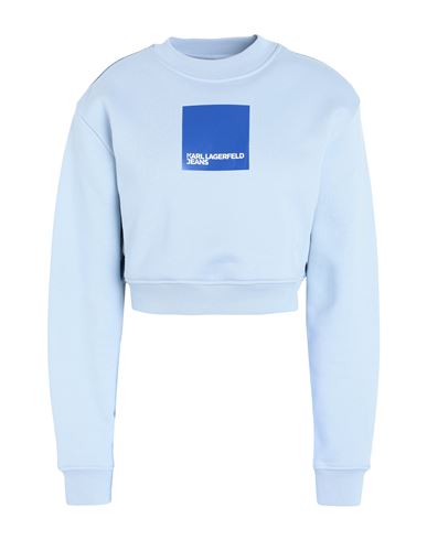 Karl Lagerfeld Jeans Organic Cotton Logo-print Sweatshirt In Blue