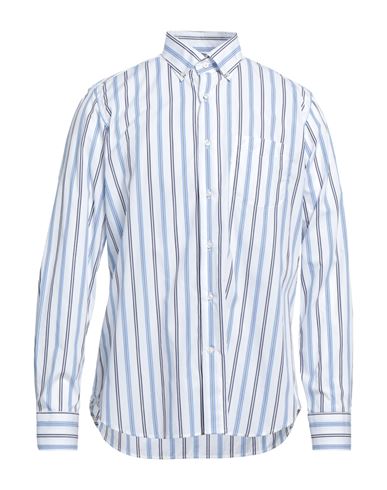 Alea Man Shirt Azure Size 18 ½ Cotton In Blue