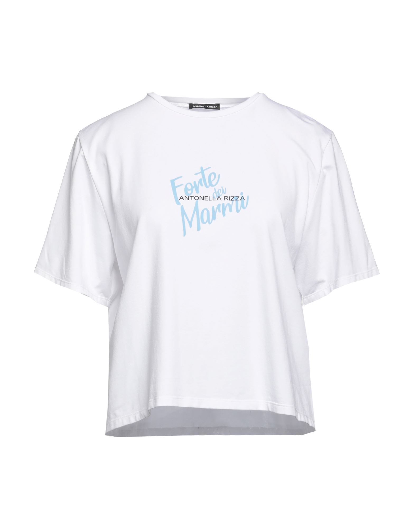 Shop Antonella Rizza Woman T-shirt White Size L Modal, Cotton, Rubber