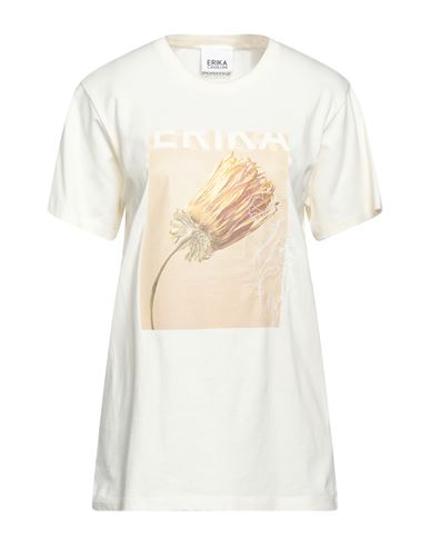 Erika Cavallini Woman T-shirt Ivory Size S Cotton In White