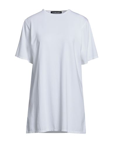 Antonella Rizza Woman T-shirt White Size M Cotton, Modal, Elastane