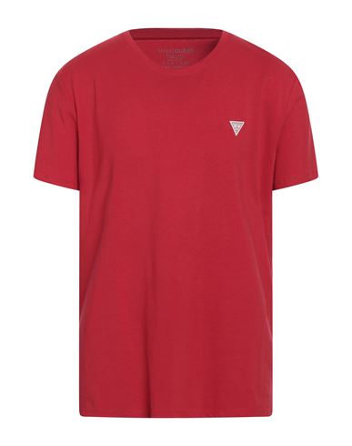 Guess Man T-shirt Red Size Xxl Cotton, Elastane
