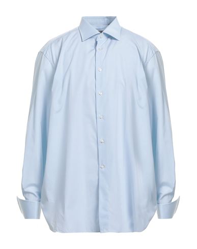 Canali Man Shirt Sky Blue Size 18 Cotton