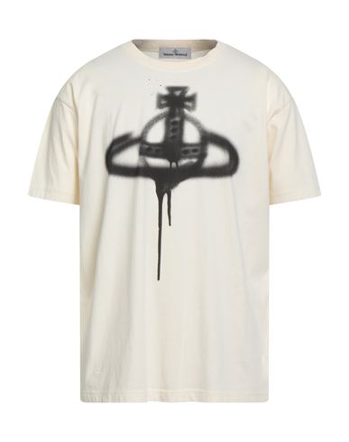 Vivienne Westwood Man T-shirt Cream Size L Organic Cotton In Neutral