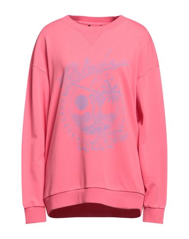 Balmain Woman Sweatshirt Fuchsia Size S Cotton, Elastane In Pink