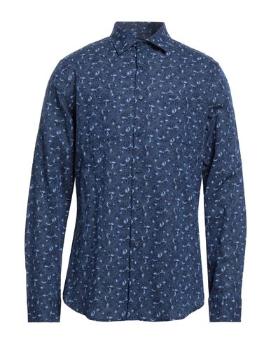 Havana & Co. Man Shirt Blue Size 16 ½ Linen, Cotton