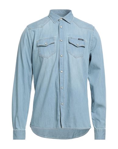 Fred Mello Man Denim Shirt Blue Size M Cotton