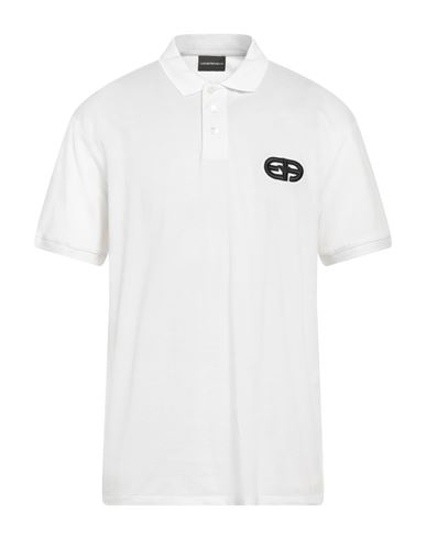 Emporio Armani Man Polo Shirt White Size Xxl Cotton