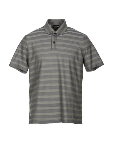 Giorgio Armani Man Polo Shirt Grey Size 40 Cotton, Silk