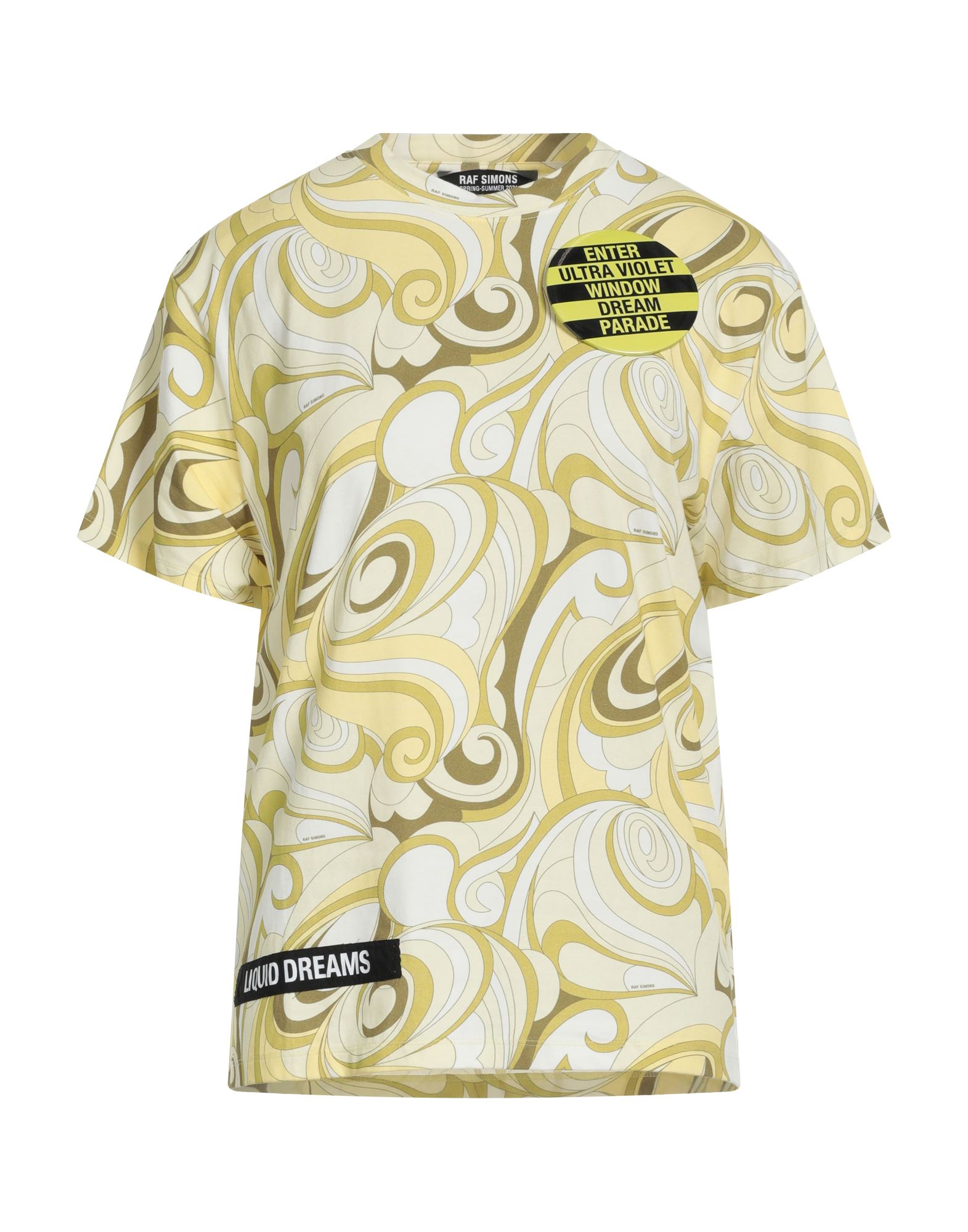 Shop Raf Simons Woman T-shirt Light Yellow Size M Cotton, Elastane