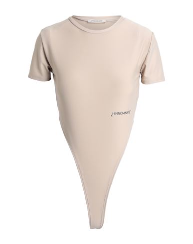 Hinnominate Woman T-shirt Beige Size L Polyamide, Elastane