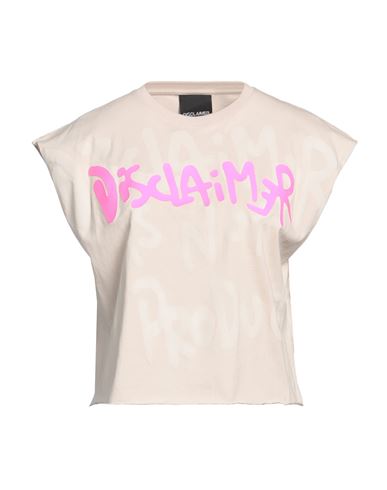 Disclaimer Woman T-shirt Beige Size L Cotton