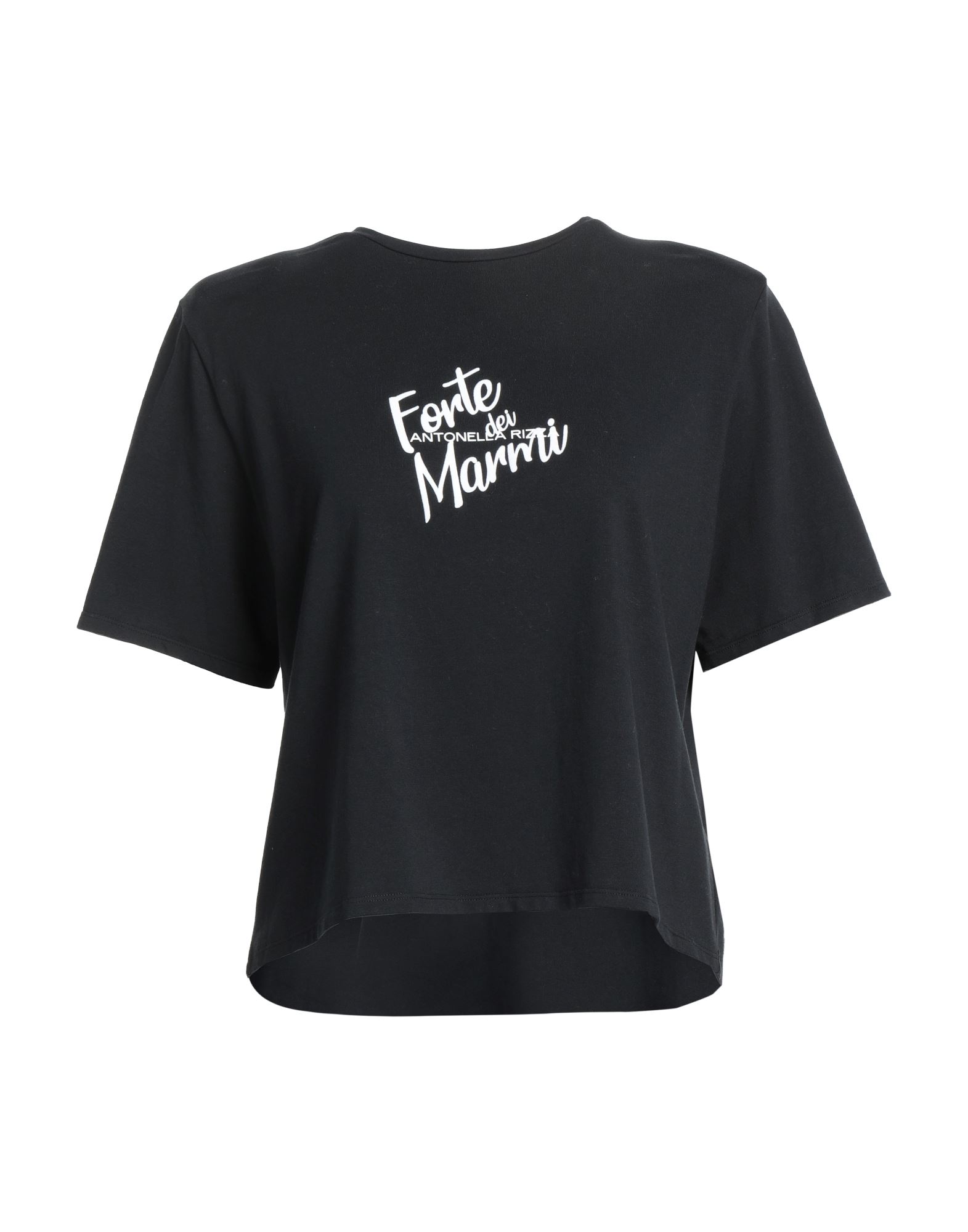 Shop Antonella Rizza Woman T-shirt Black Size M Modal, Cotton, Rubber