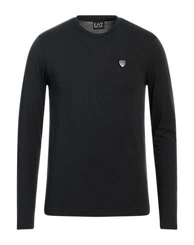 Ea7 Man T-shirt Lead Size S Cotton, Elastane In Grey