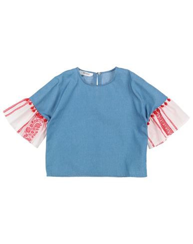 Vicolo Kids'  Toddler Girl Top Blue Size 6 Cotton, Polychloride