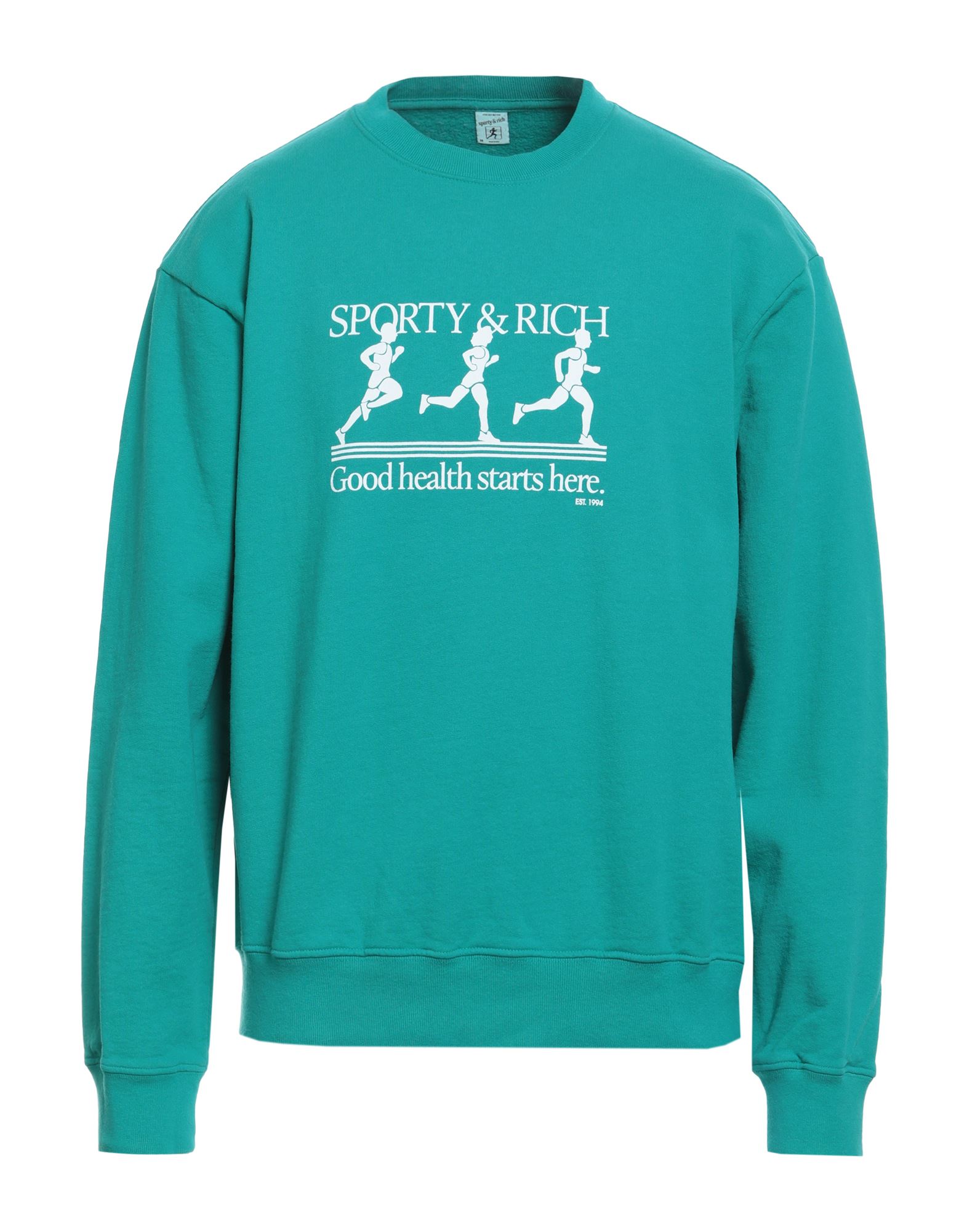 Sporty And Rich Sporty & Rich Man Sweatshirt Turquoise Size Xs Cotton In Blue
