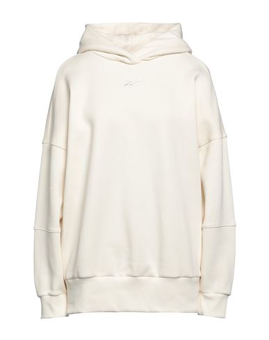 REEBOK REEBOK WOMAN SWEATSHIRT IVORY SIZE S COTTON, RECYCLED POLYESTER, RECYCLED COTTON