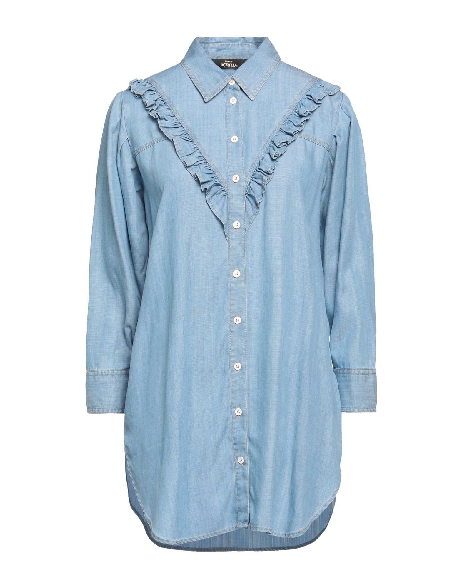 Actitude By Twinset Denim Shirts In Blue