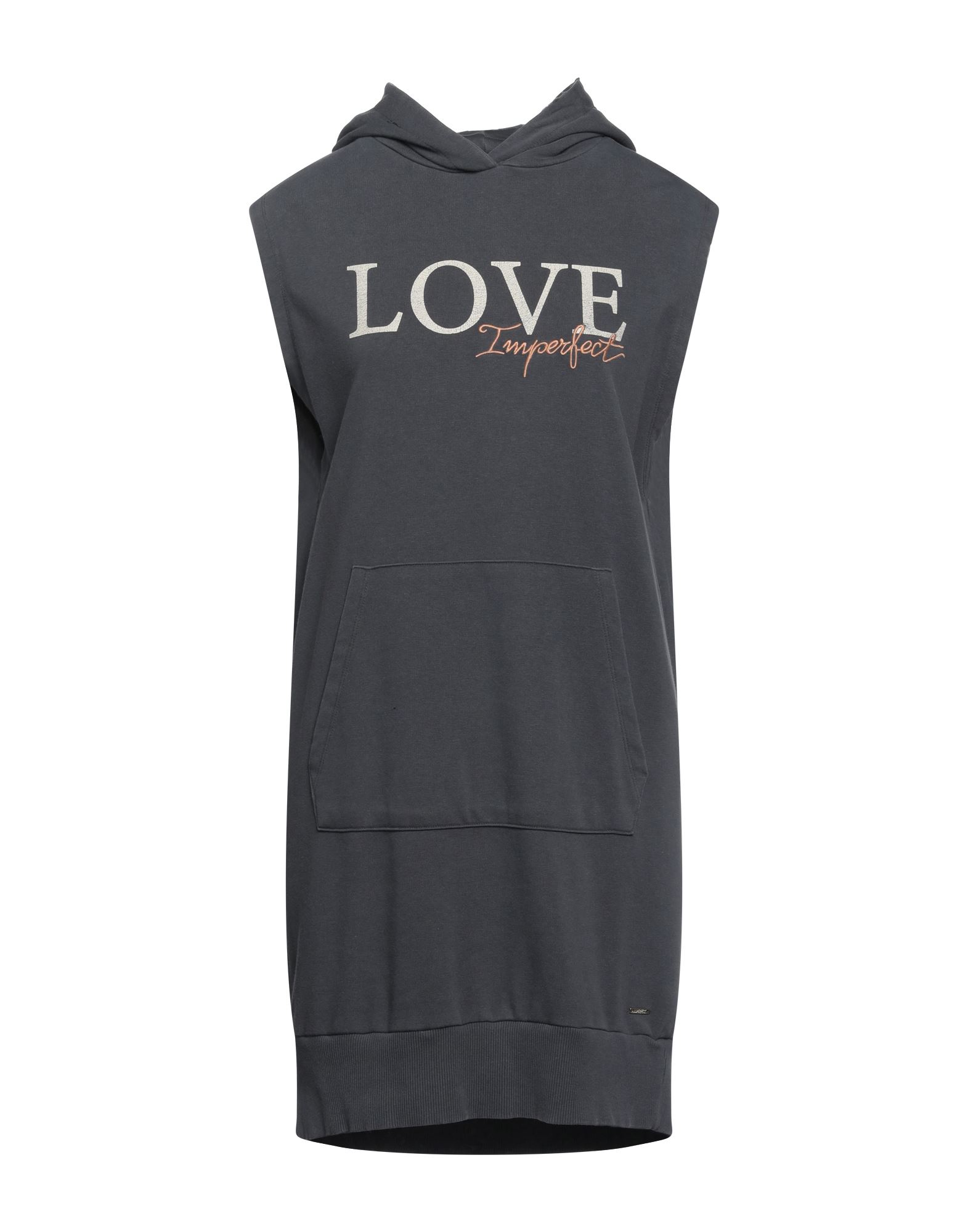 !m?erfect Woman Short Dress Steel Grey Size S Cotton, Polyester