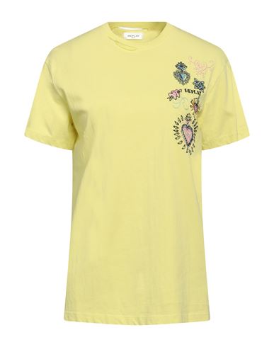 Replay Woman T-shirt Light Yellow Size S Cotton