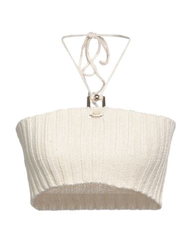 QUIRA QUIRA WOMAN TOP OFF WHITE SIZE M LINEN, NYLON, ELASTANE