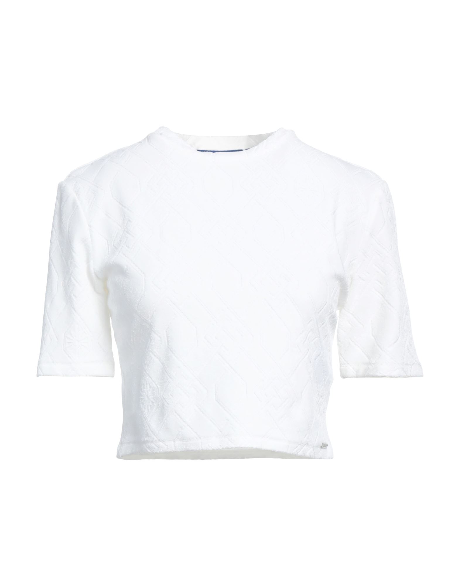 Koché Woman T-shirt Ivory Size Xs Viscose, Polyamide, Elastane In White