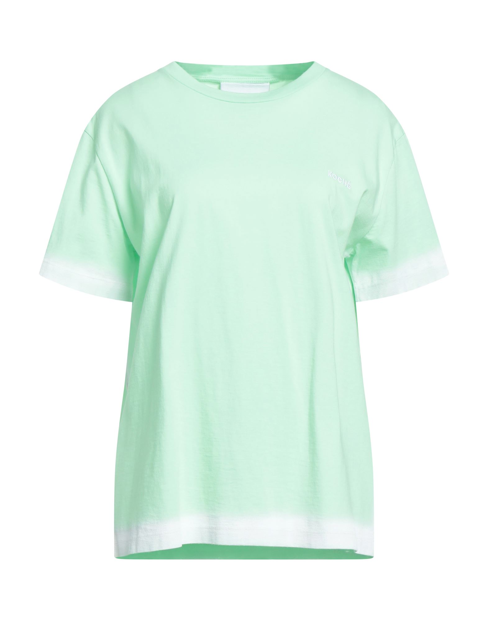 Koché Woman T-shirt Acid Green Size L Organic Cotton
