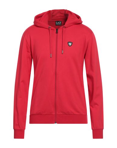 Ea7 Man Sweatshirt Red Size S Cotton