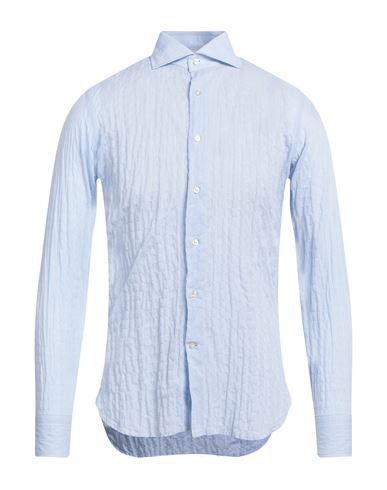 Alea Man Shirt Sky Blue Size 15 ½ Cotton In Animal Print