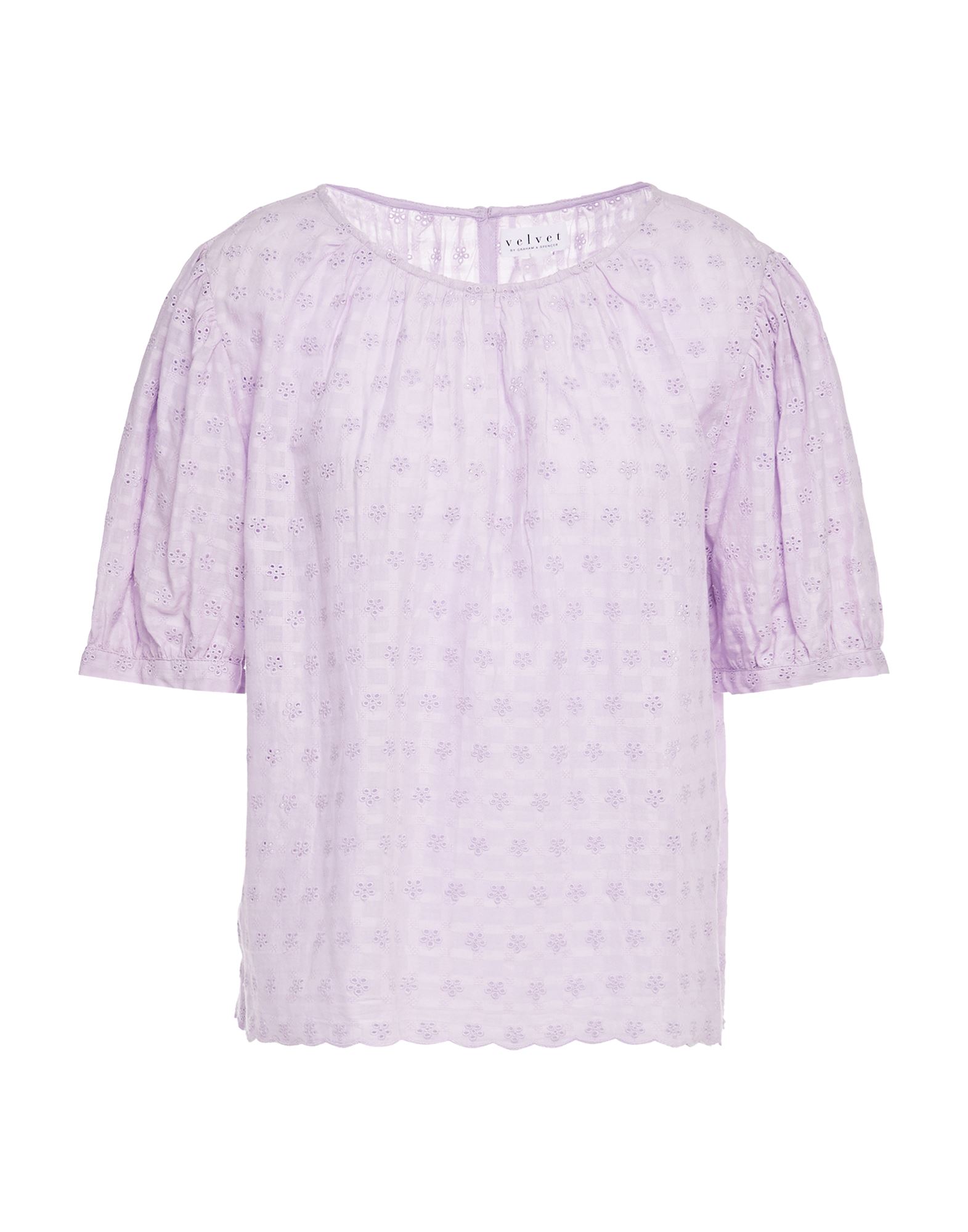 Shop Velvet By Graham & Spencer Woman Top Lilac Size Xs Cotton In Purple