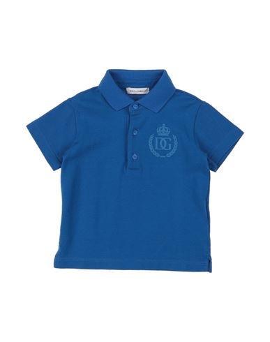 Dolce & Gabbana Babies'  Newborn Boy Polo Shirt Bright Blue Size 3 Cotton