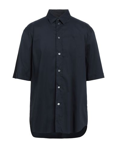 Emporio Armani Man Shirt Midnight Blue Size M Cotton, Polyamide, Elastane